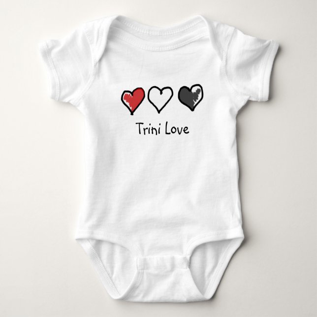 Totally Trini Love Baby Body Suit Baby Bodysuit (Front)