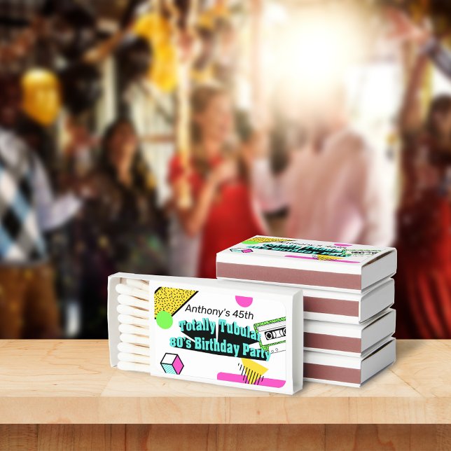 Totally Tubular 80's Birthday Party Matchboxes (Creator Uploaded)