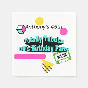 Totally Tubular 80's Birthday Party Napkins