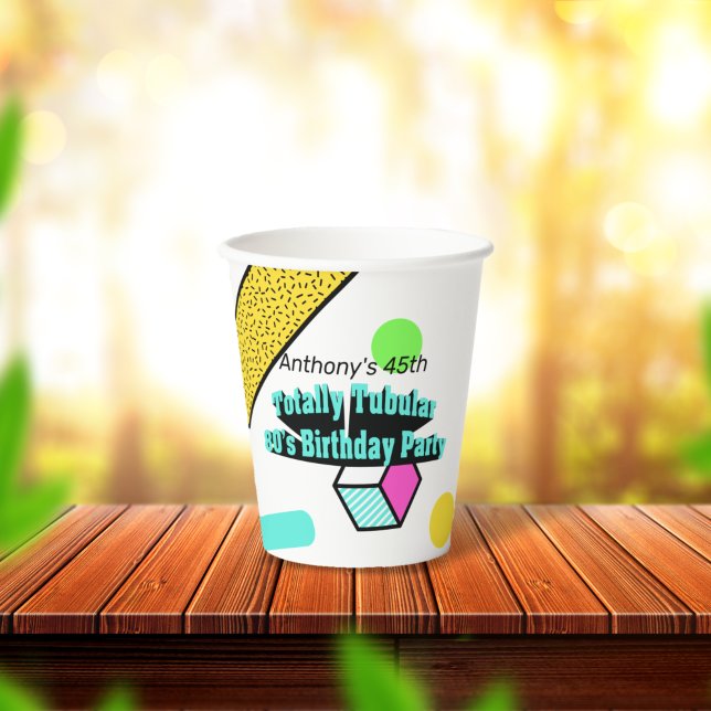Totally Tubular 80's Birthday Party Paper Cups (Creator Uploaded)