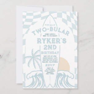 Totally Two-Bular Surf Surfboard 2nd Birthday  Invitation