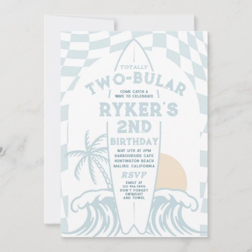 Totally Two_Bular Surf Surfboard 2nd Birthday  Invitation