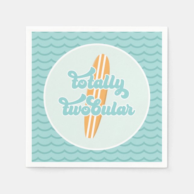 Totally Twobular Surf Beach 2nd Birthday Napkins (Front)