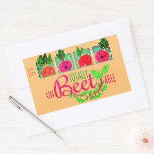 Totally Unbeetable Motivational Quote Pun Rectangular Sticker