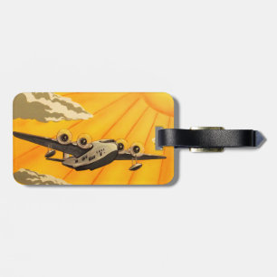 Totally unique art deco plane luggage tag