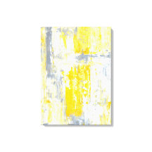 'Totally Unique' Grey and Yellow Abstract Art