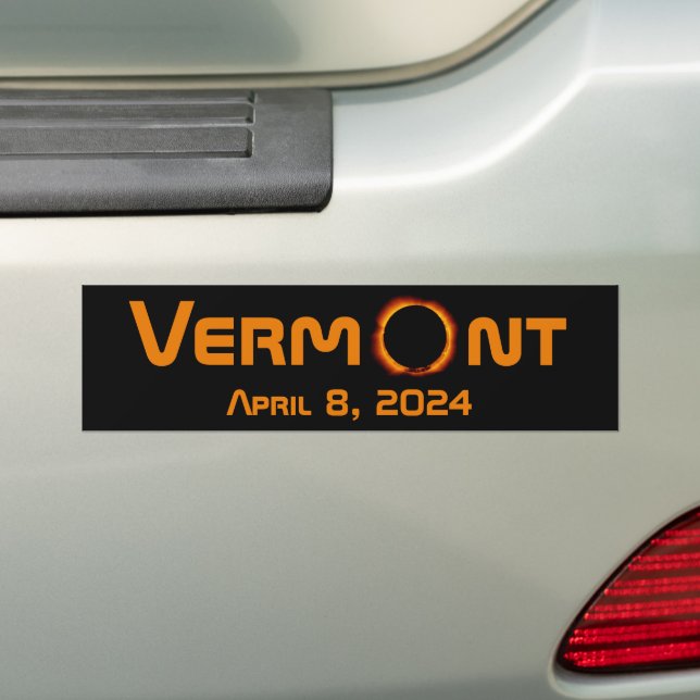 Totally Vermont 2024 Solar Eclipse  Bumper Sticker (On Car)