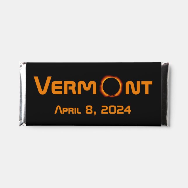 Totally Vermont 2024 Solar Eclipse  Hershey Bar Favors (Front)