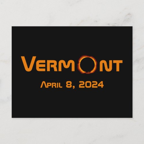 Totally Vermont 2024 Solar Eclipse  Postcard