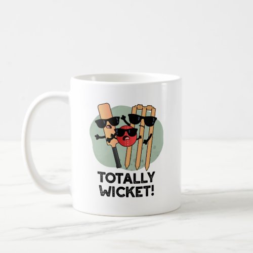 Totally Wicket Funny Sports Cricket Pun  Coffee Mug