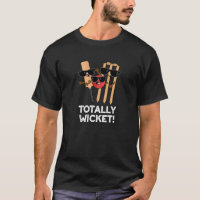 Totally Wicket Funny Sports Cricket Pun Dark BG