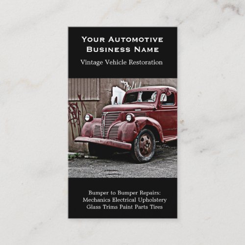 Totally Wrecked Truck with Smashed Windshield Business Cards