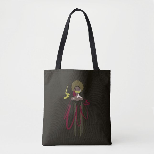 Tote bag abstract "Black Magic Girl" (Front)