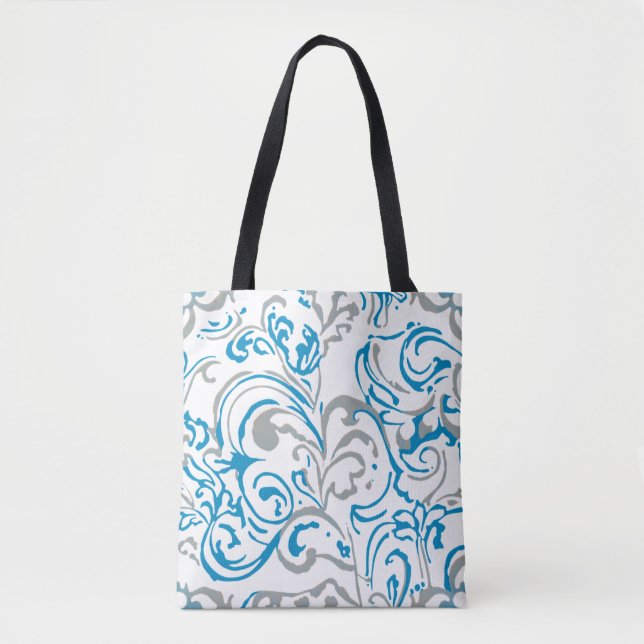 Tote bag-abstract blue bag (Front)