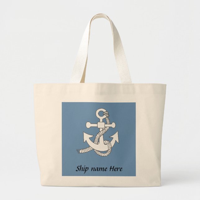 Tote Bag - Anchor with Ship Name (Front)