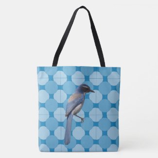 Tote Bag (ao) - Bird  on Mosaic Background