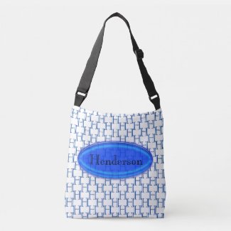 Tote Bag (ao) - Blue Nameplate and Initial