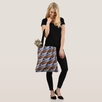 Tote Bag (ao) - Brown Feathers