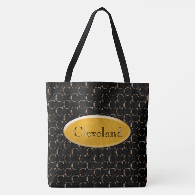 Tote Bag (ao) - Gold Nameplate and Initial