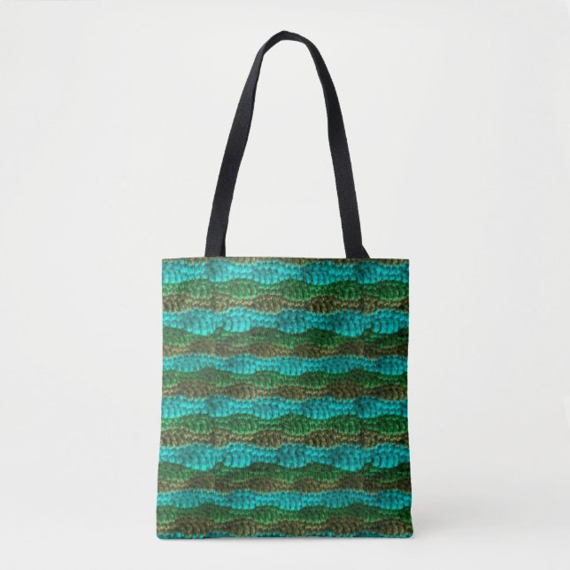 Tote Bag (ao) - Rows of Green Ripples (Front)