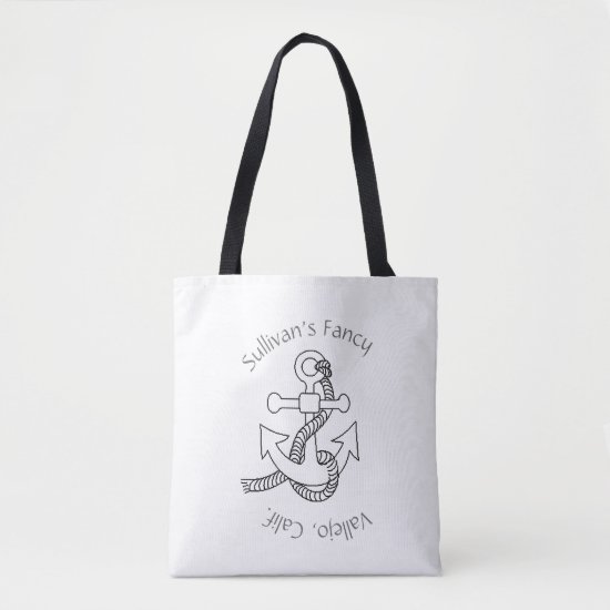 Tote Bag (ao) - Ship Anchor with Curved Text