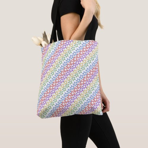 Tote Bag ao _ Stripes in Colored Stars