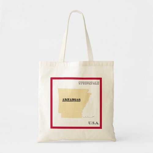 Tote Bag - Arkansas State Map with City