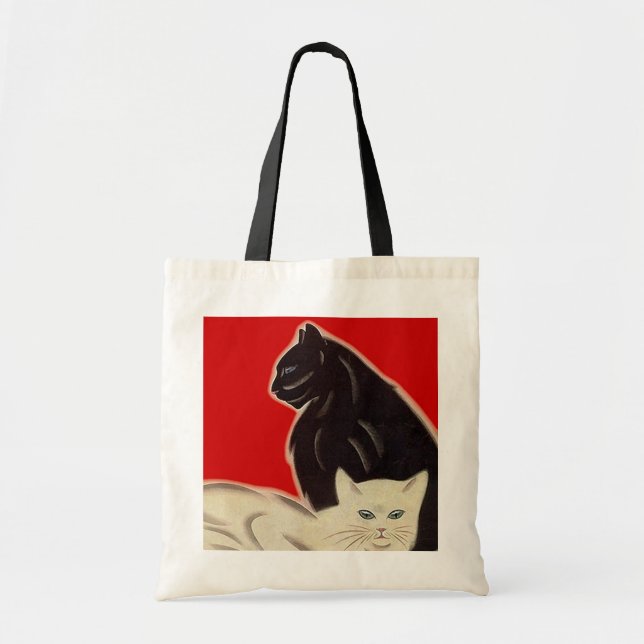 Tote Bag Art Deco Style Catz Cats eye-CATching (Front)