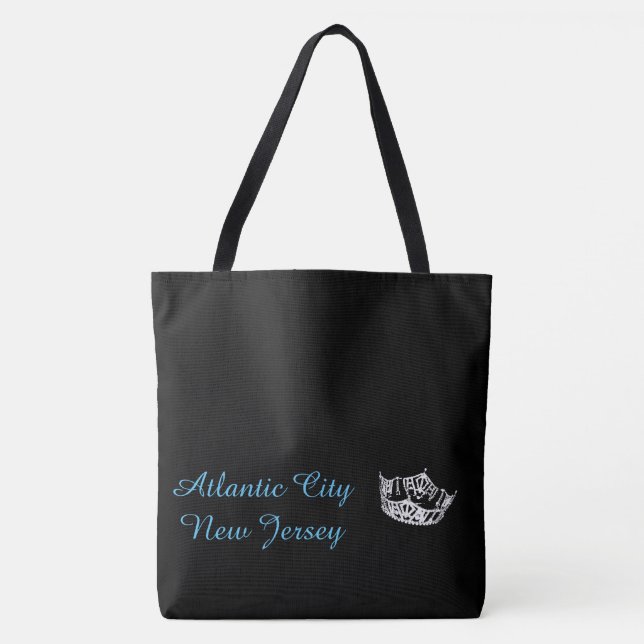Tote Bag-Atlantic City Miss America Style Crown Bag (Front)