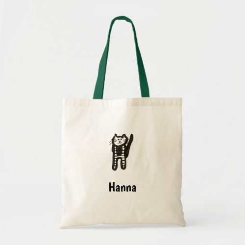 Tote Bag _ Cat Letter H with Name 