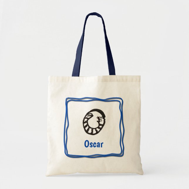 Tote Bag - Cat Letter O with Name in Frame (Front)