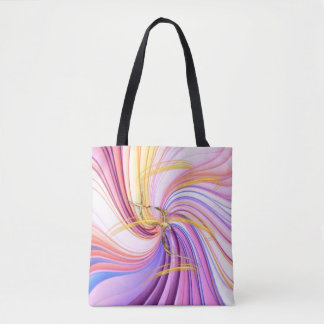 Tote Bag Colorful Abstract Pink Purple Gold Swirl