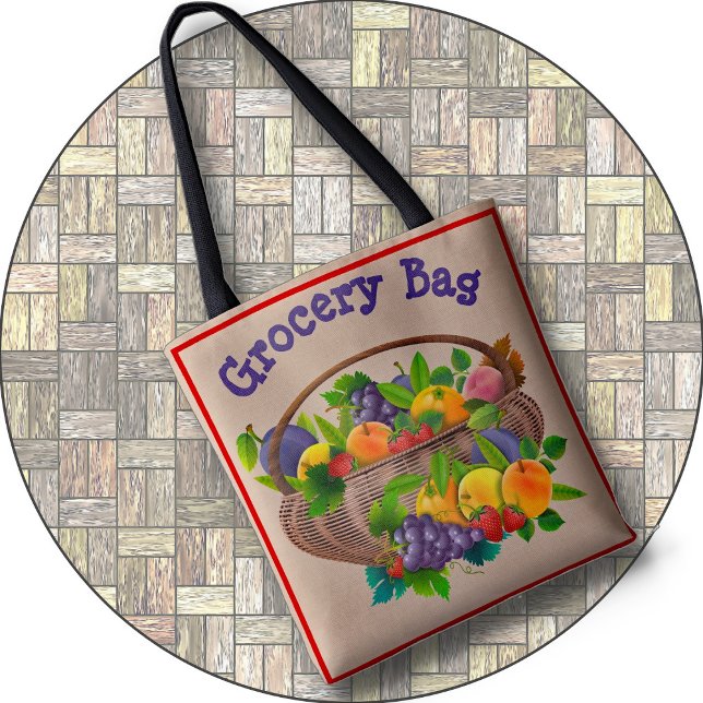 TOTE BAG - Colorful Basket of Fruit #2 - 2-sided (Creator Uploaded)