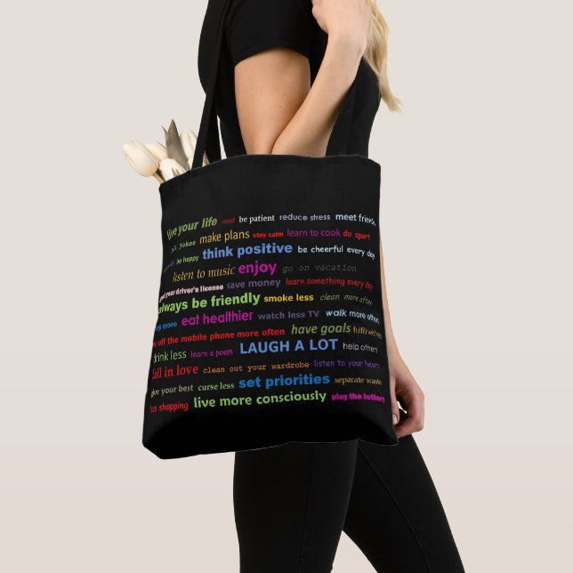 Tote Bag Colorful Resolutions Quotes Gift Bag (Close Up)