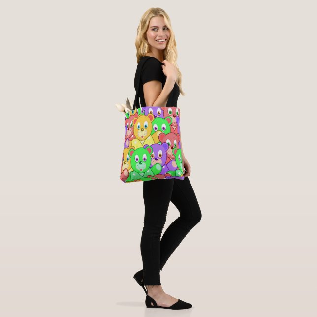 Tote Bag Colorful Teddy Bears (On Model)