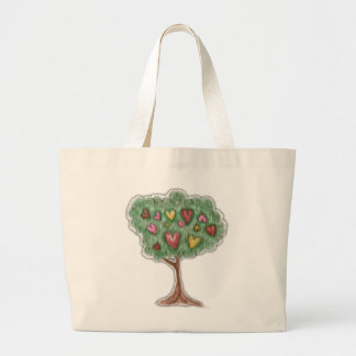 Tote Bag, Cute, Colorful Heart Tree
