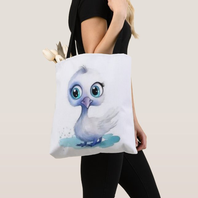 Tote Bag, Cute White Duck Bag (Close Up)