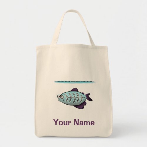 Tote Bag Cute XRay Fish Cartoon Your Name
