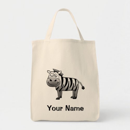 Tote Bag Cute Zebra Cartoon Your Name