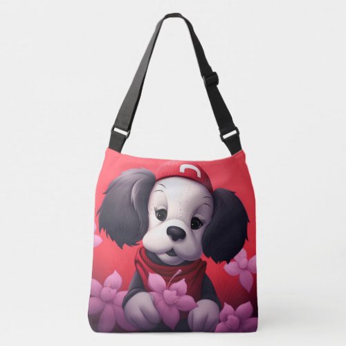 Tote Bag dog with red cap