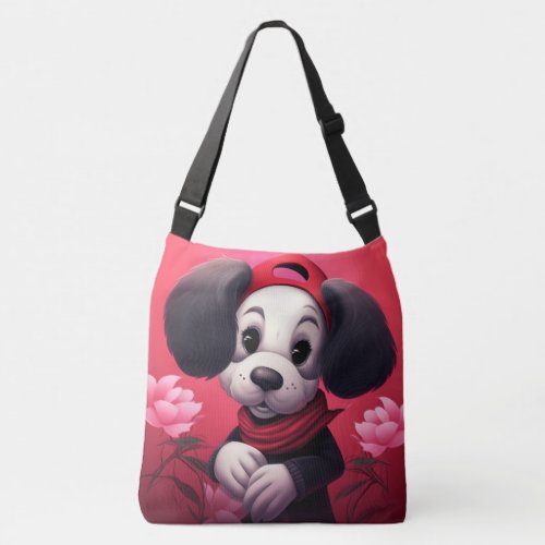 Tote Bag dog with red cap