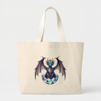 Tote Bag Dragon hatchling emerging from crystal eg