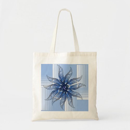 Tote Bag _ Feather Pinwheel in Blue