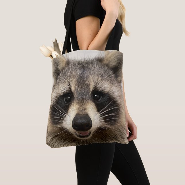 Tote bag featuring "Animal" the Raccoon (Close Up)