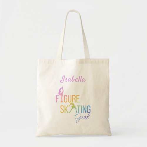 Tote bag Figure skating girl rainbow