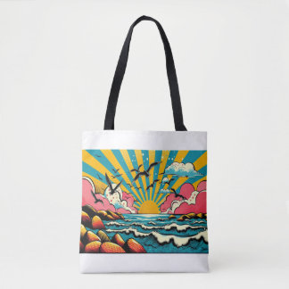 Tote bag for the beach shopping library