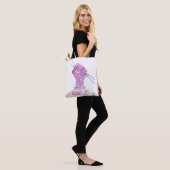 Tote bag for the politically active knitter (On Model)