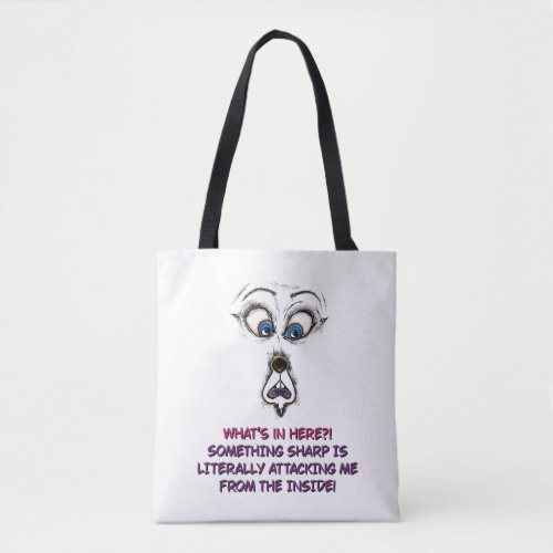 ⁠  Tote bag | Funny Expressive Face Quote