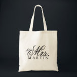 Tote Bag future Mrs.<br><div class="desc">Tote bag with text for Special Day, easily add your custom text. Last name as shown is double-spaced, use single-space or decrease text size to fit longer names into the heart.</div>