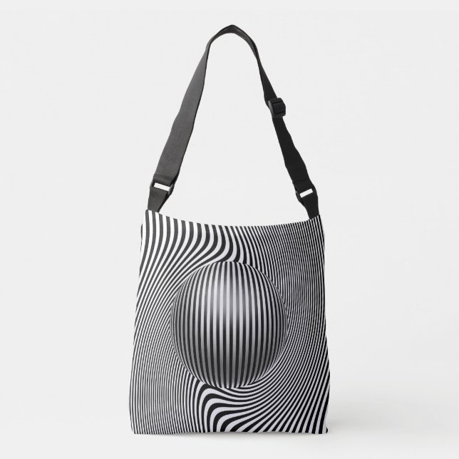 Tote bag geometric optical art pattern cover. (Front)